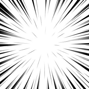 Dynamic radial speed lines bursting outward from a dark center transparent PNG