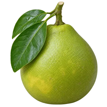 Whole fresh deua fruit with green leaves isolated on transparent background