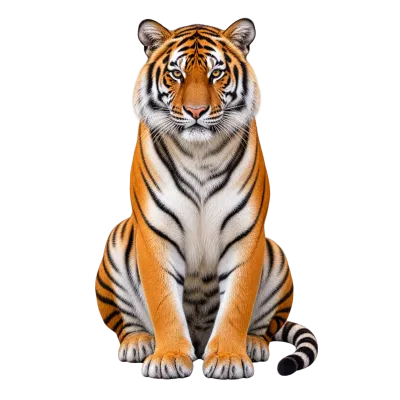 Majestic Royal Bengal Tiger Sitting Transparent PNG Free Download