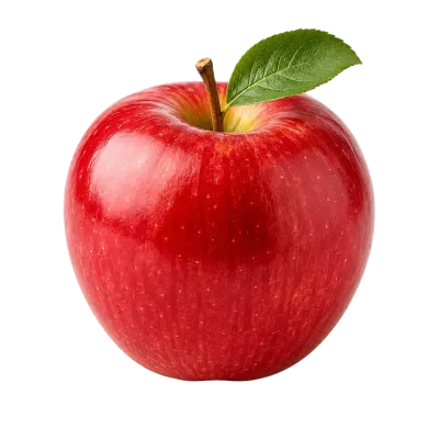 Fresh Red Apple with Green Leaf Transparent PNG Free Download