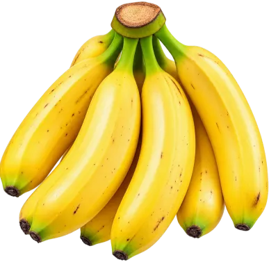 Fresh Ripe Yellow Banana Bunch Isolated Transparent PNG Clipart