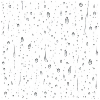 Realistic rain drops and water droplets overlay on transparent background