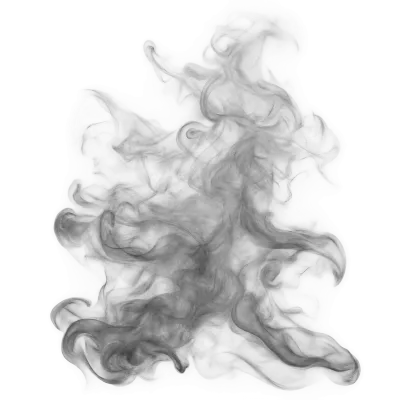 Realistic swirling smoke and fog texture isolated on a transparent background