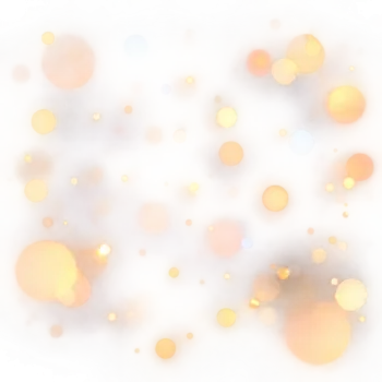 Soft golden and white blurred bokeh light circles transparent PNG overlay with glowing abstract light effect